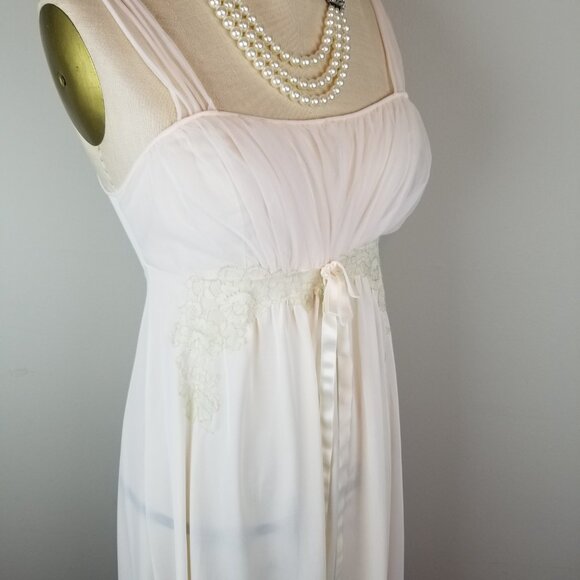 Romantic Vintage 1940's Regency Style Blush Pink Nightgown Small by Van Raalte - Picture 10 of 11